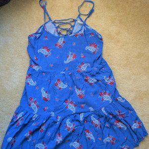 Blue flowy spring summer dress